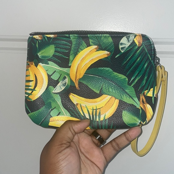 Old Navy Tropical Banana Palm Leaf Wristlet Pouch - Picture 1 of 4